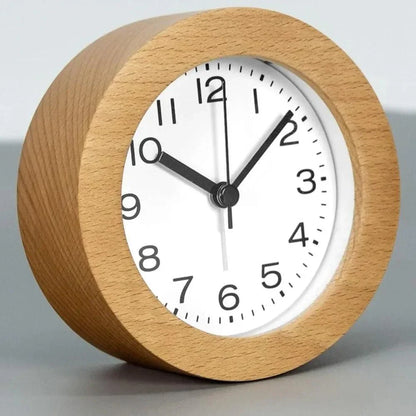 Silent Wooden Alarm Clock for Desk