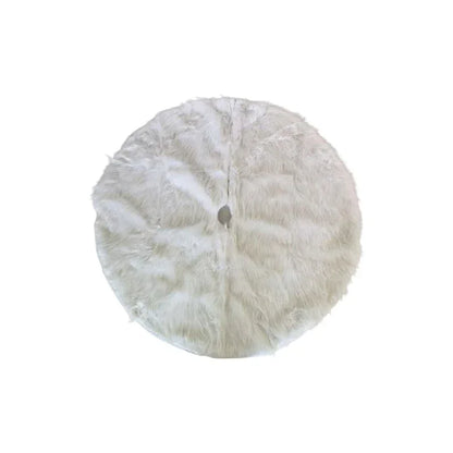 Round Plush White Snow Christmas Tree Skirt