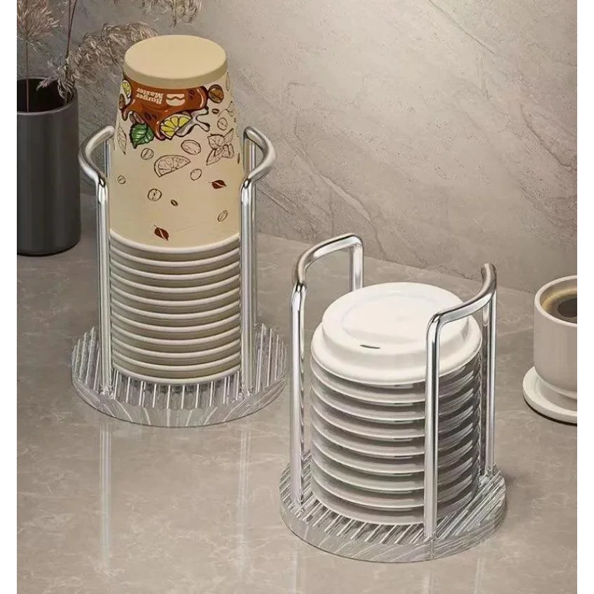 Disposable Cup Organiser Support in Stainless Steel and Acrylic