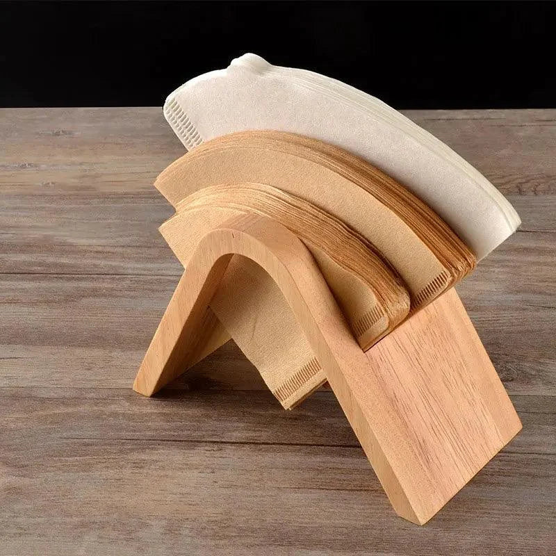 Vertical Solid Bamboo Coffee Filter Holder