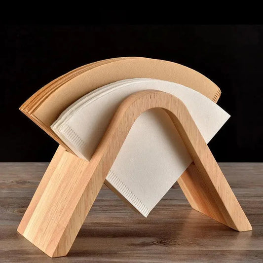 Vertical Solid Bamboo Coffee Filter Holder