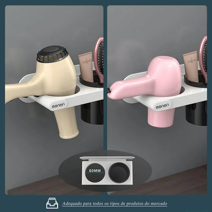 Wall Hair Dryer Holder with Compartments