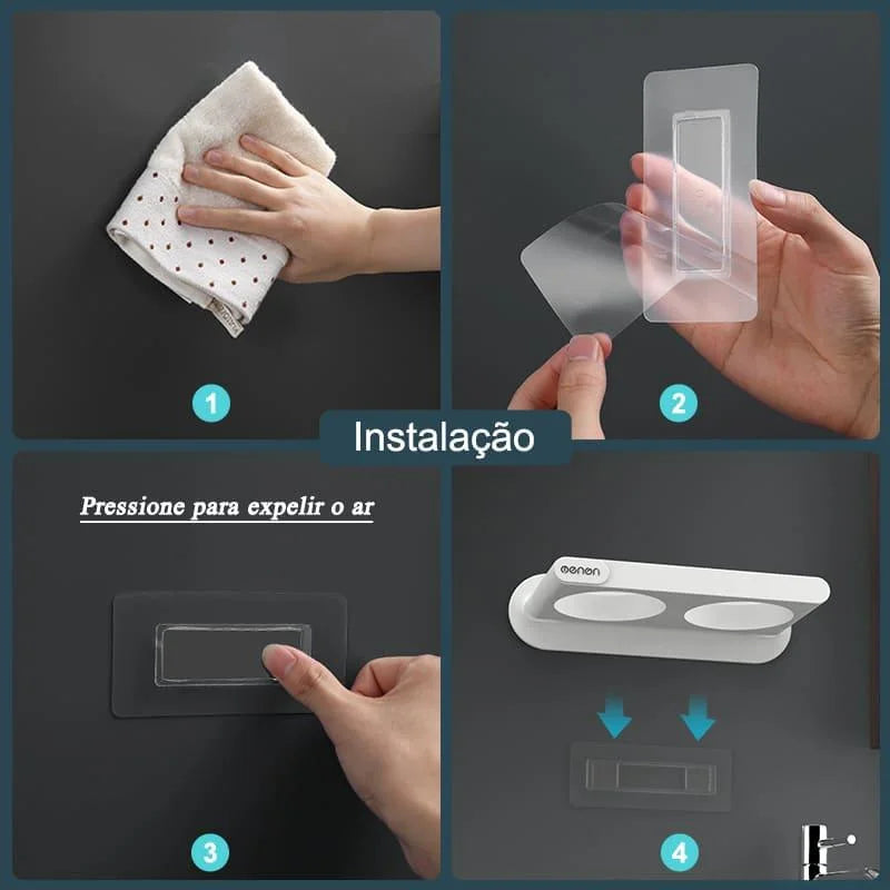 Wall Hair Dryer Holder with Compartments