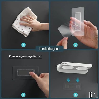 Wall Hair Dryer Holder with Compartments