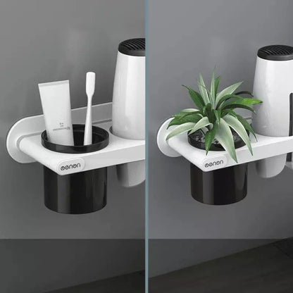 Wall Hair Dryer Holder with Compartments