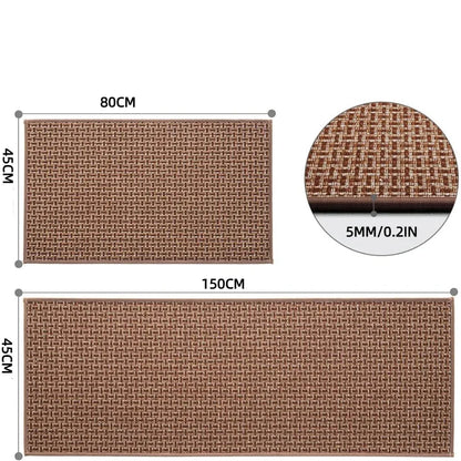 Washable Non-Slip Geometric Pattern Kitchen Mat
