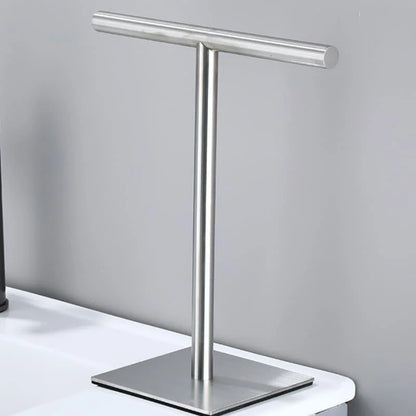 Stainless Steel Towel Holder with Rubber Base for Countertop