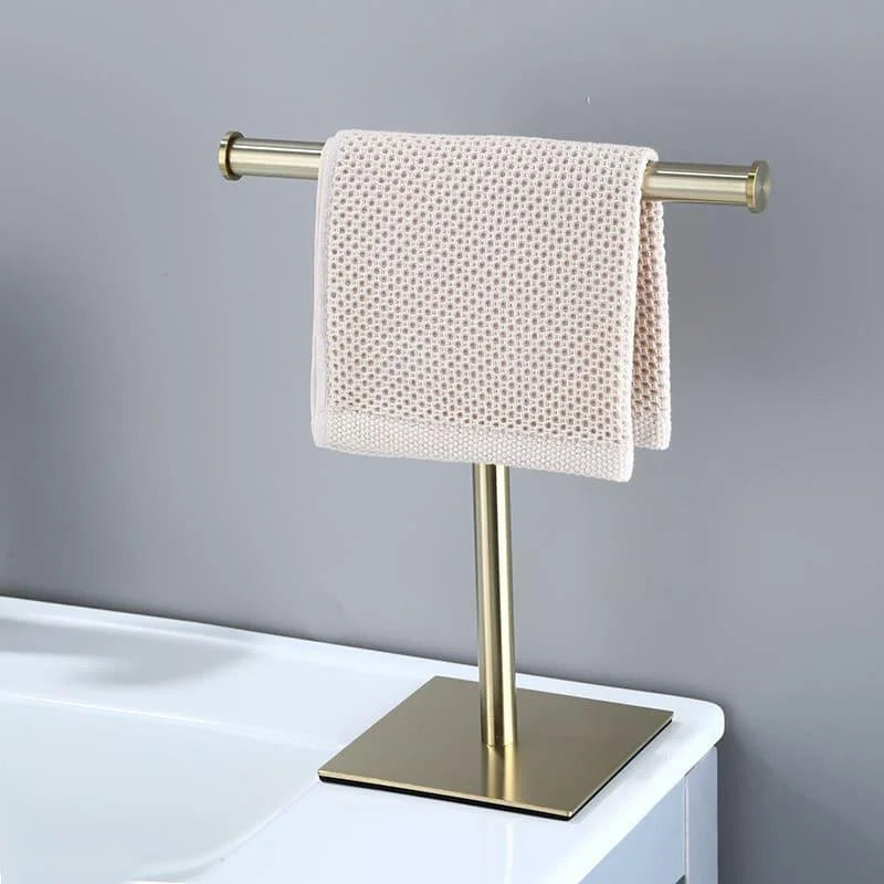 Stainless Steel Towel Holder with Rubber Base for Countertop