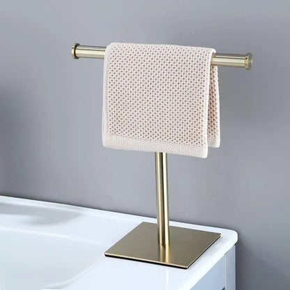 Stainless Steel Towel Holder with Rubber Base for Countertop
