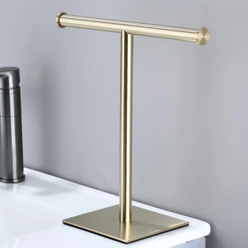 Stainless Steel Towel Holder with Rubber Base for Countertop