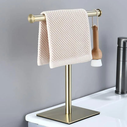 Stainless Steel Towel Holder with Rubber Base for Countertop