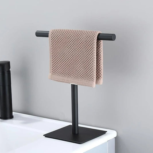 Stainless Steel Towel Holder with Rubber Base for Countertop