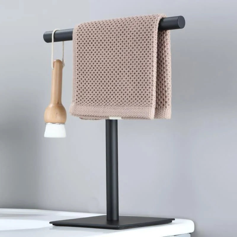 Stainless Steel Towel Holder with Rubber Base for Countertop