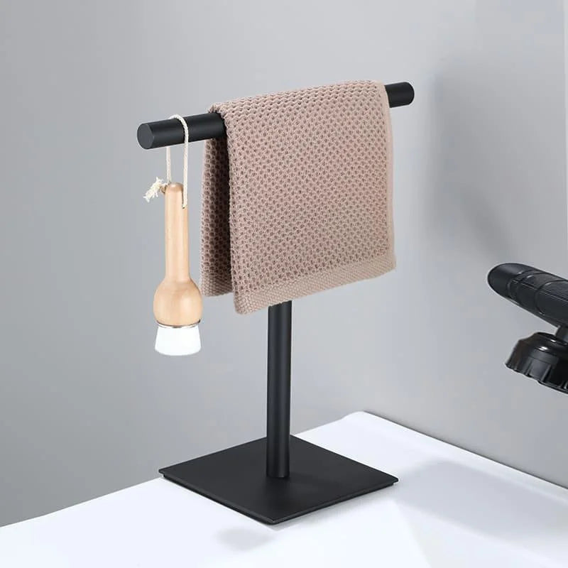 Stainless Steel Towel Holder with Rubber Base for Countertop